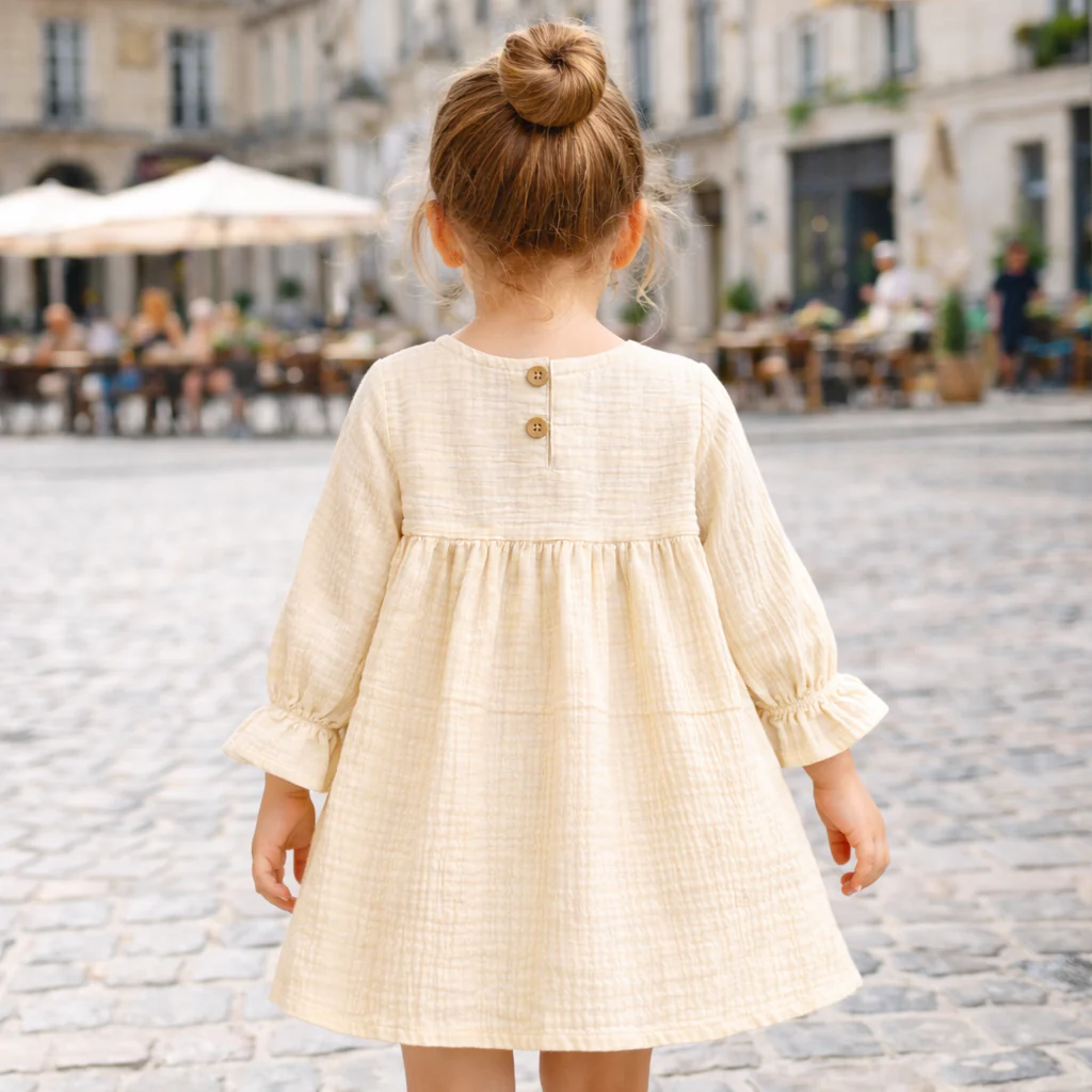 Crinkle Muslin Frill Frock