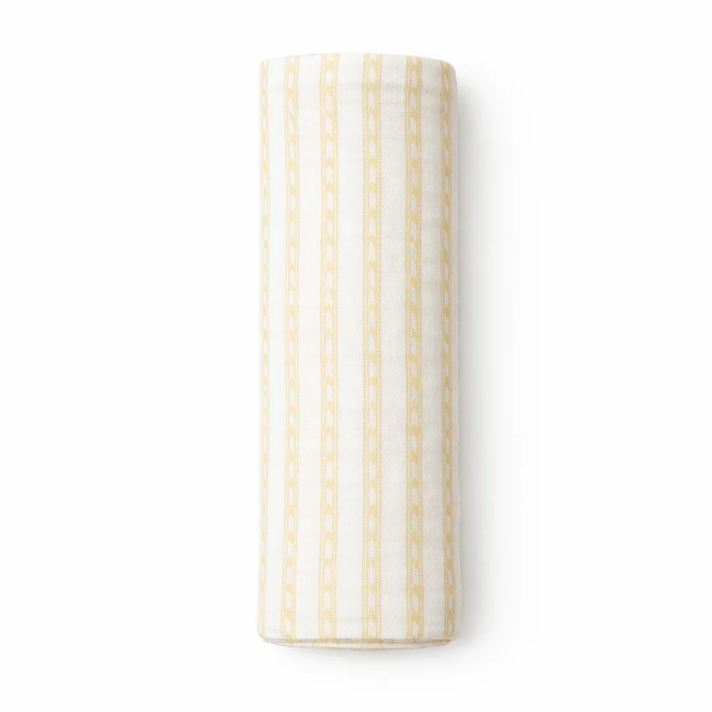 Muslin Nap Time Blankets - Buttercream Stripe