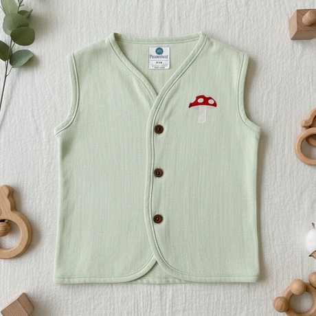 Organic Muslin Unisex Sleeveless Jabla - Mushroom Mist