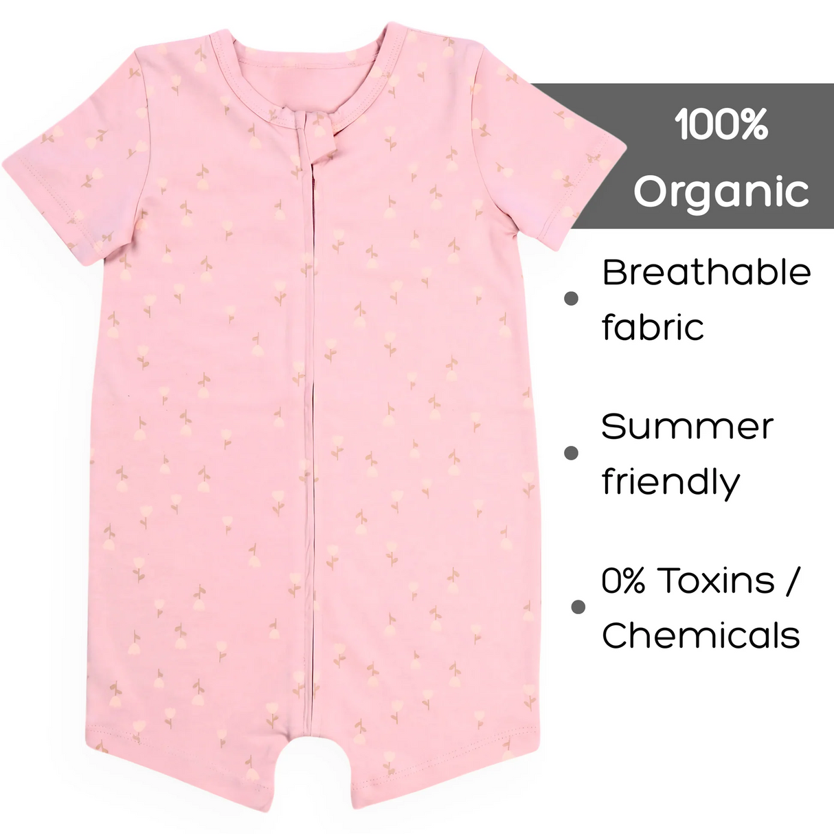 Organic Half Sleeve Baby Romper – BABY Pink