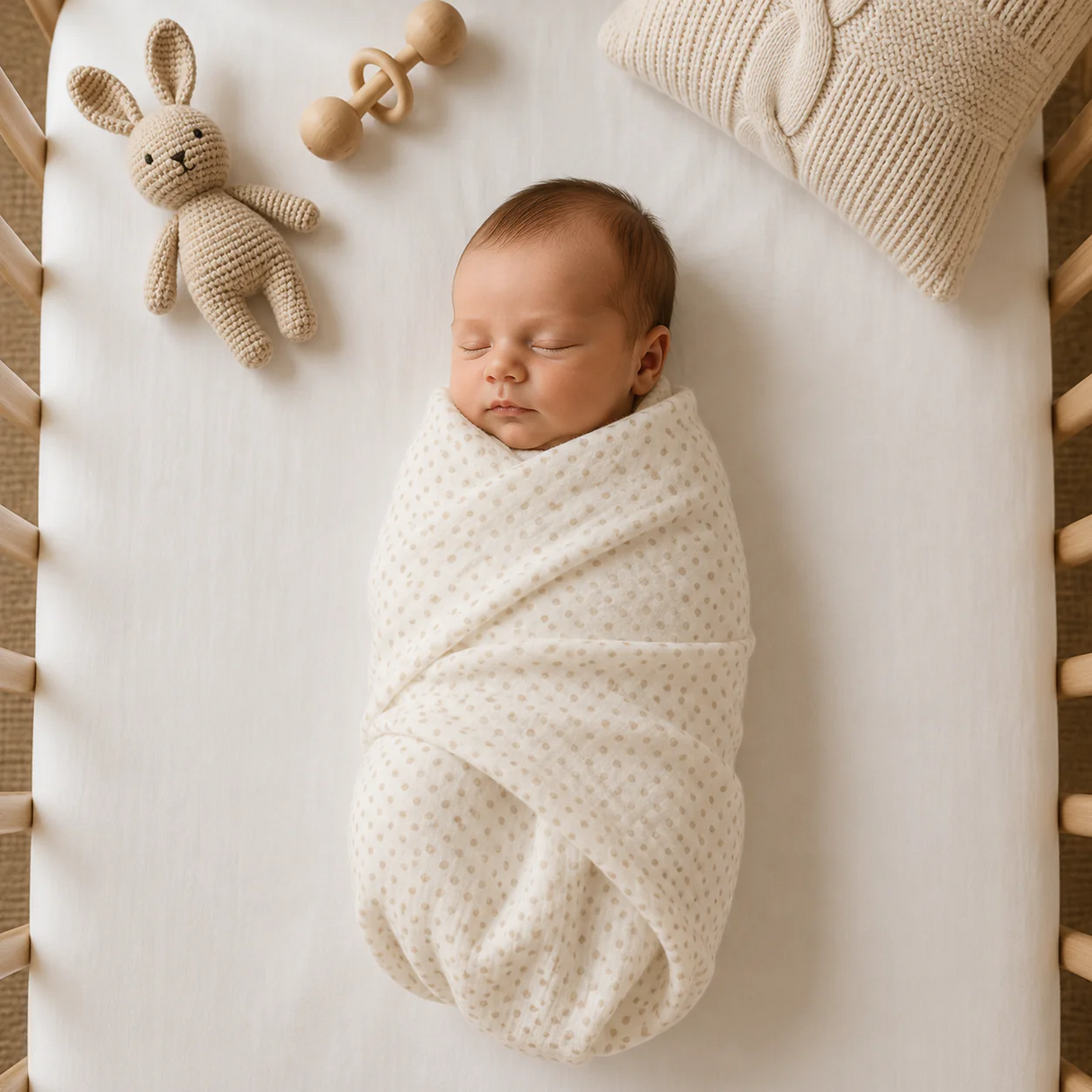 Muslin Nap Time Blanket - Soft Polka