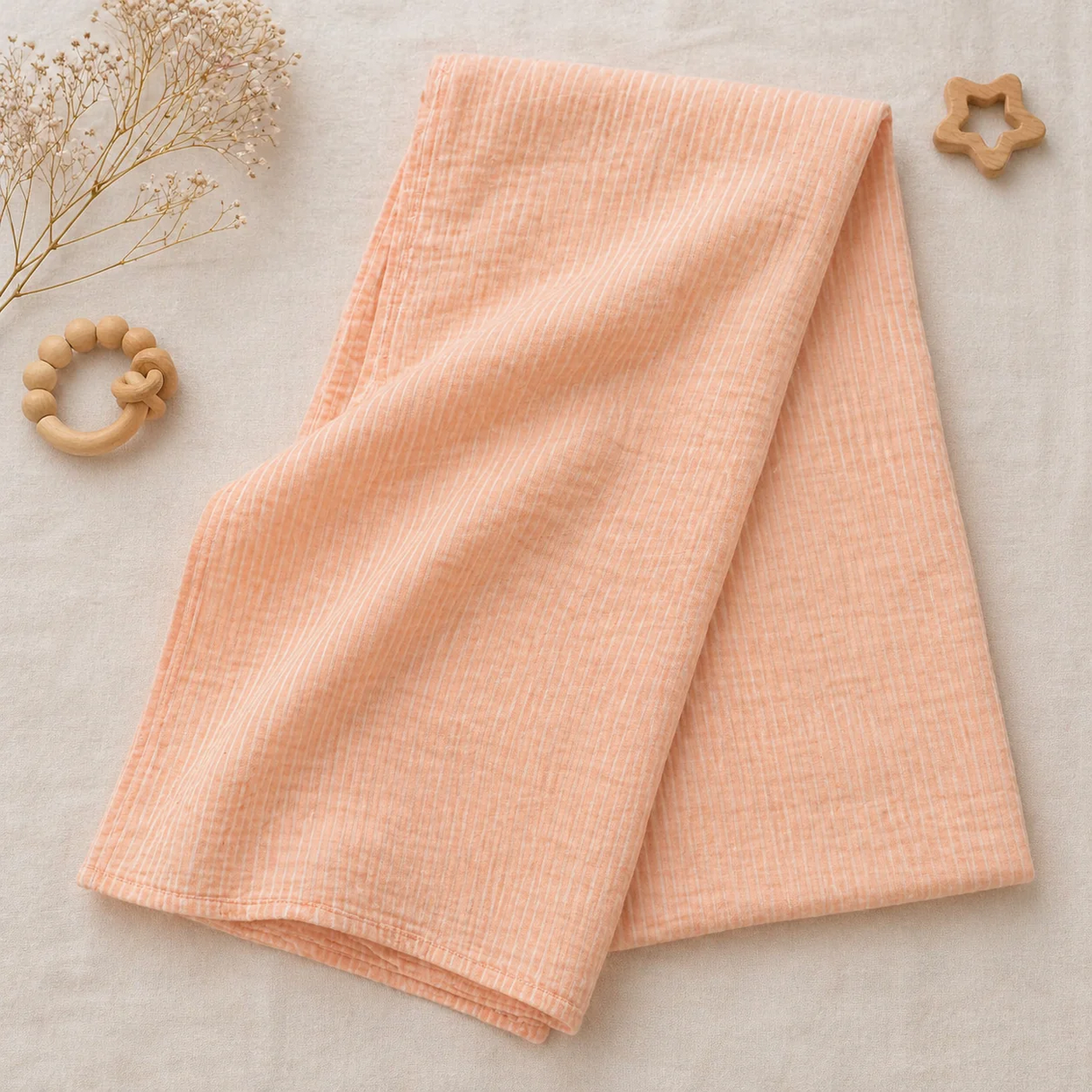Muslin Nap Time Blanket - Peach Sorbet