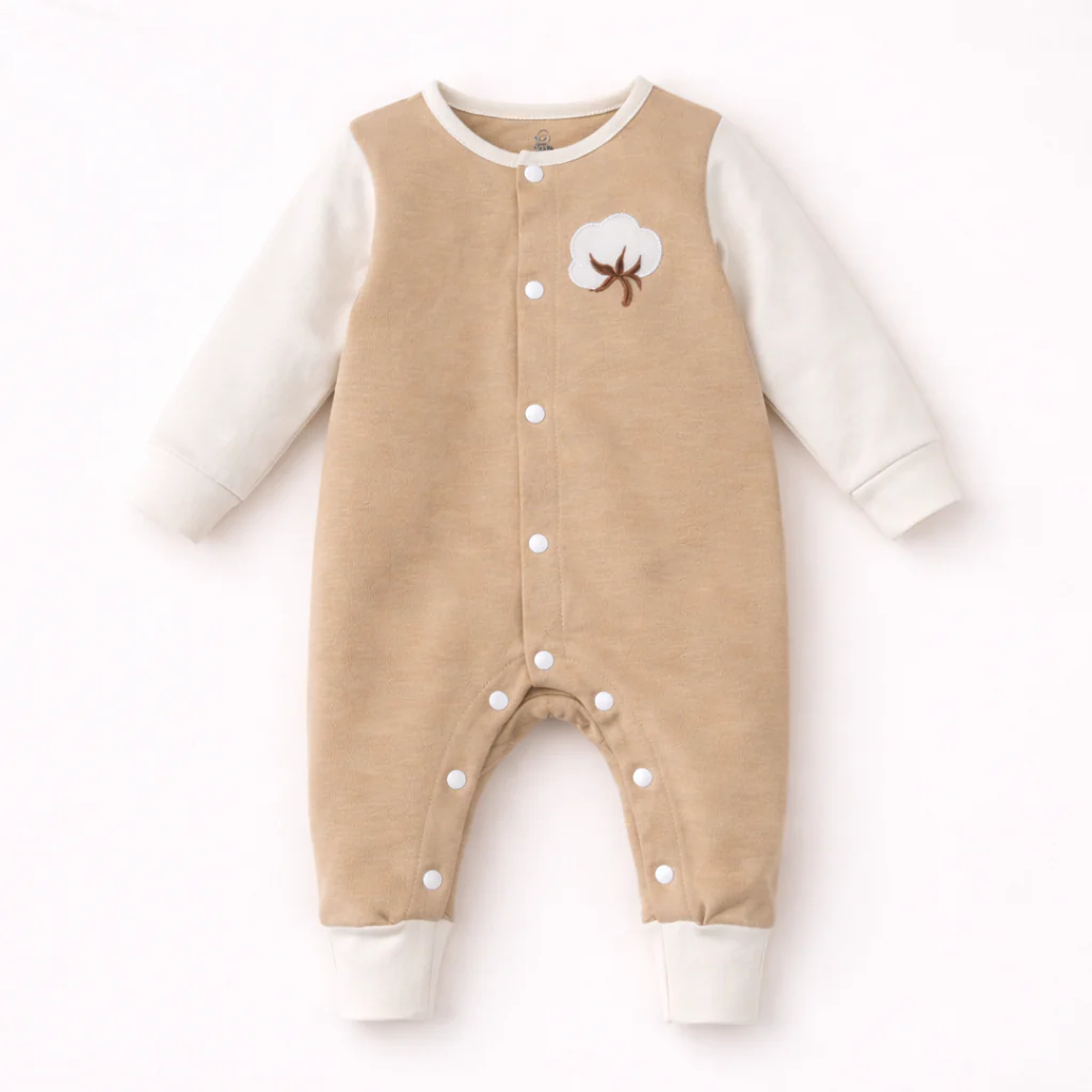 Organic Cotton Romper Beige