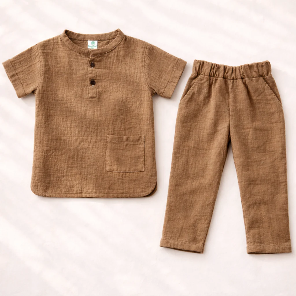 Unisex Crinkle Muslin Nightwear - Toasted