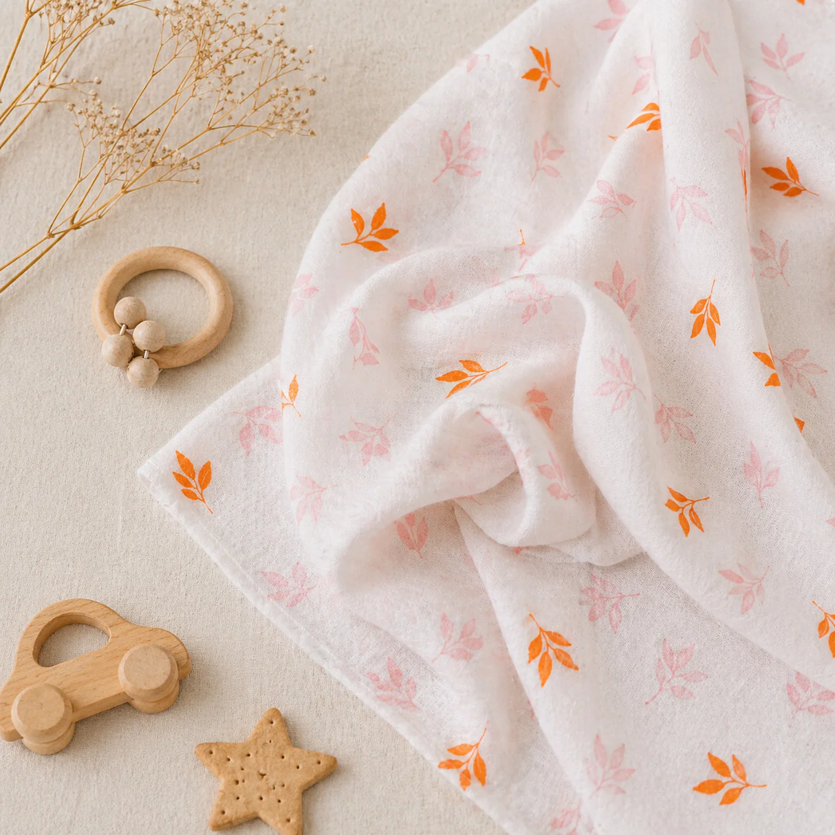 Muslin Nap Time Blanket - Amber LeafV
