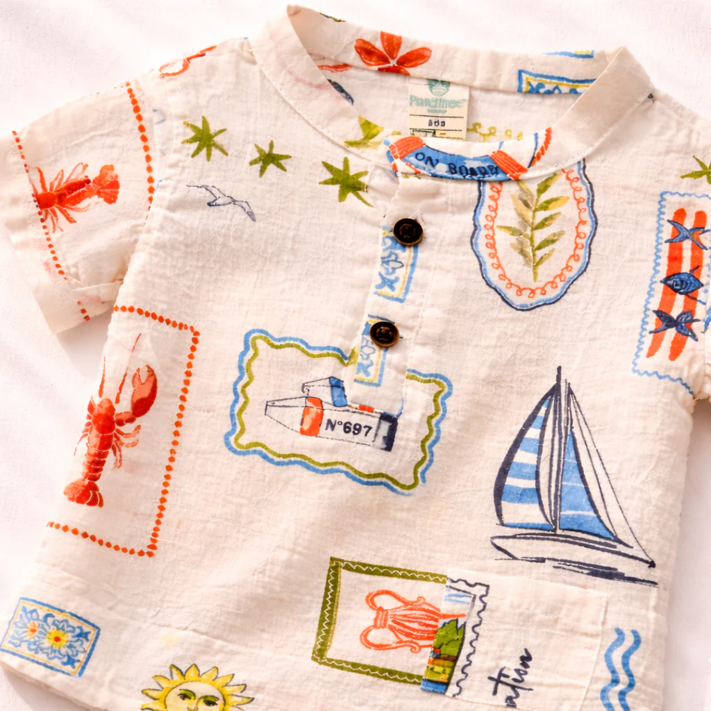 Unisex soft Muslin Nightwear - Seaside Smiles