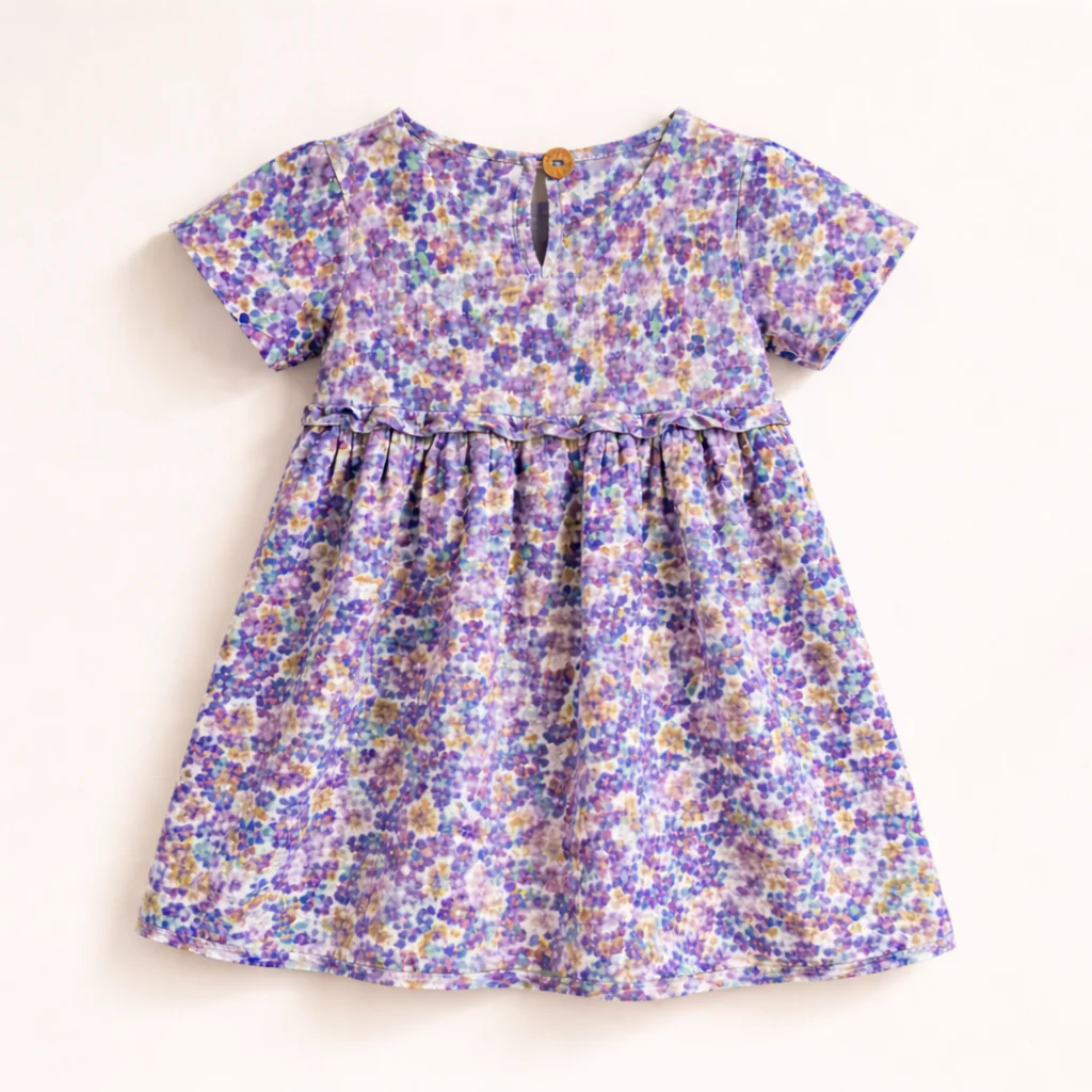 Crinkle Muslin Frill Frock - Floral