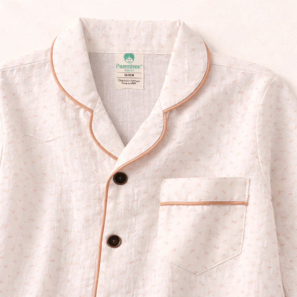 Unisex Crinkle Muslin Night Suit - Soft White