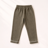 Unisex Crinkle Muslin Night Suit - Forest Green