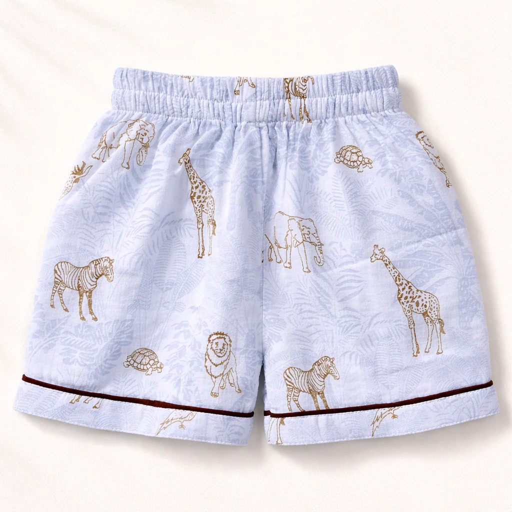 Unisex Crinkle Muslin Nightwear - Mini Safari