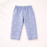 Unisex Crinkle Muslin Night Suit - Blooming Blue