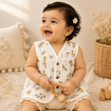 Baby Girl Organic Muslin Frill Jabla- Nature Bliss
