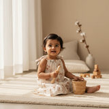 Baby Girl Organic Muslin Knot Frock Jabla - Nature Tales