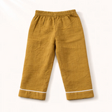 Unisex Crinkle Muslin Night Suit - Golden Glow