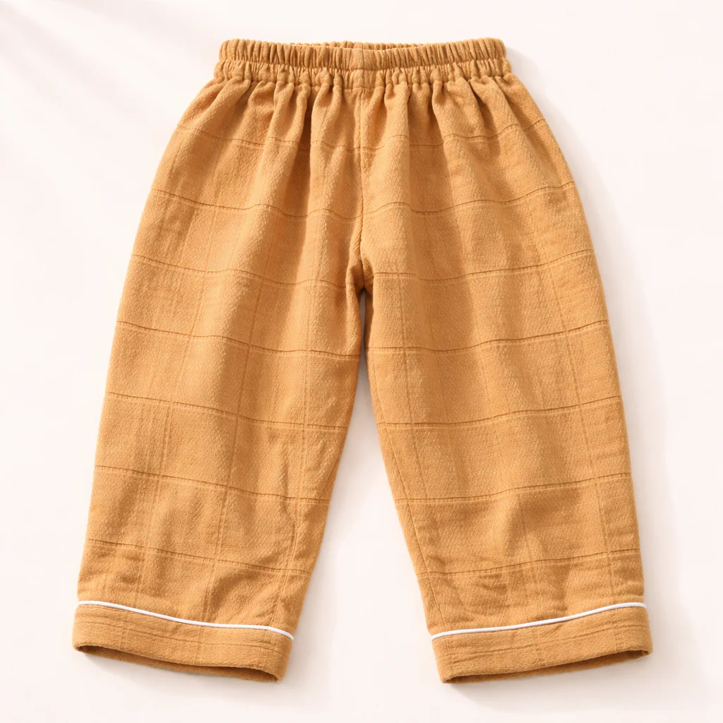 Unisex Crinkle Muslin Night Suit - Mustard