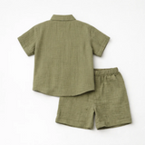 Unisex Crinkle Muslin Nightwear - Forest Green