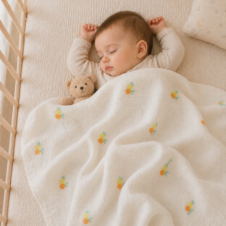 Muslin Nap Time Blanket - Citrus Bloom