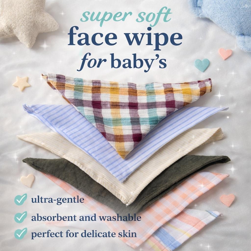 Organic Cotton -Muslin Face Wipes 6 Pack