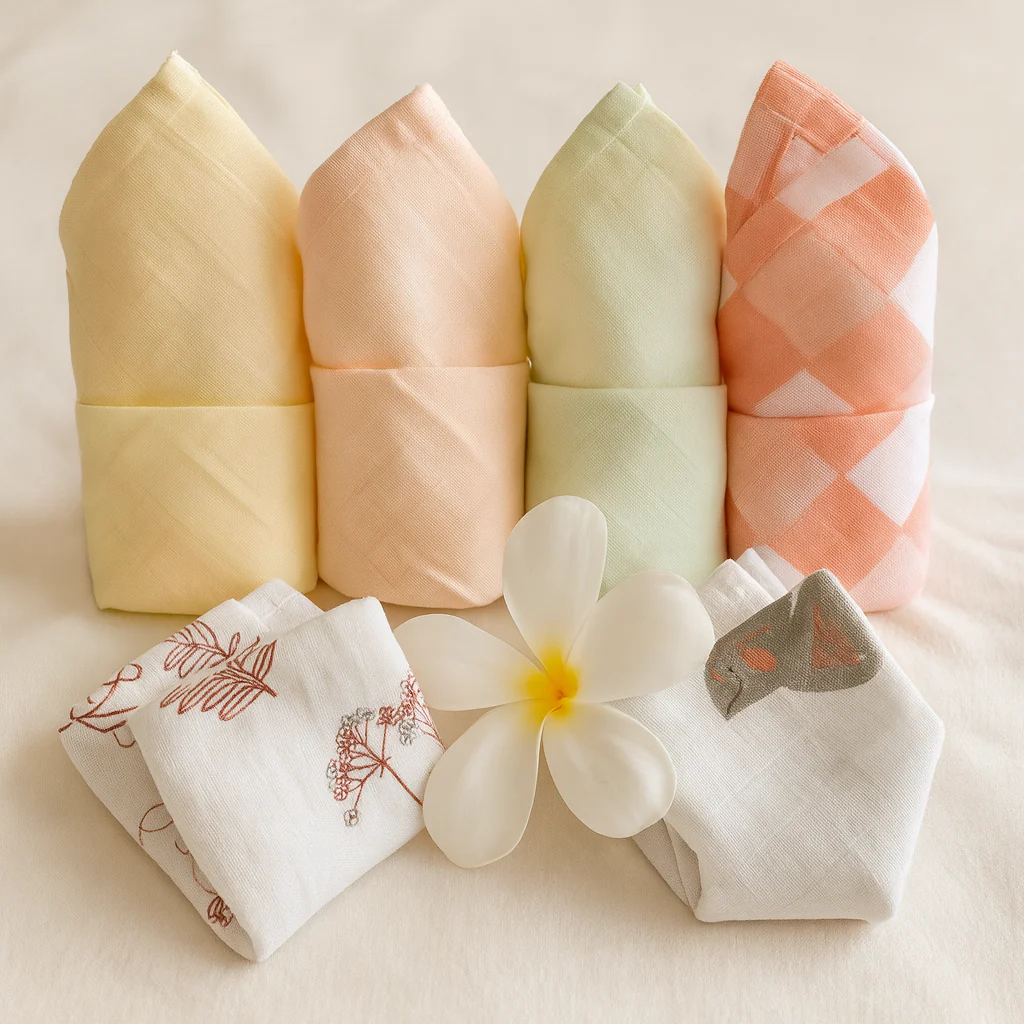 Baby napkins 6 pcs - Organic muslin cotton
