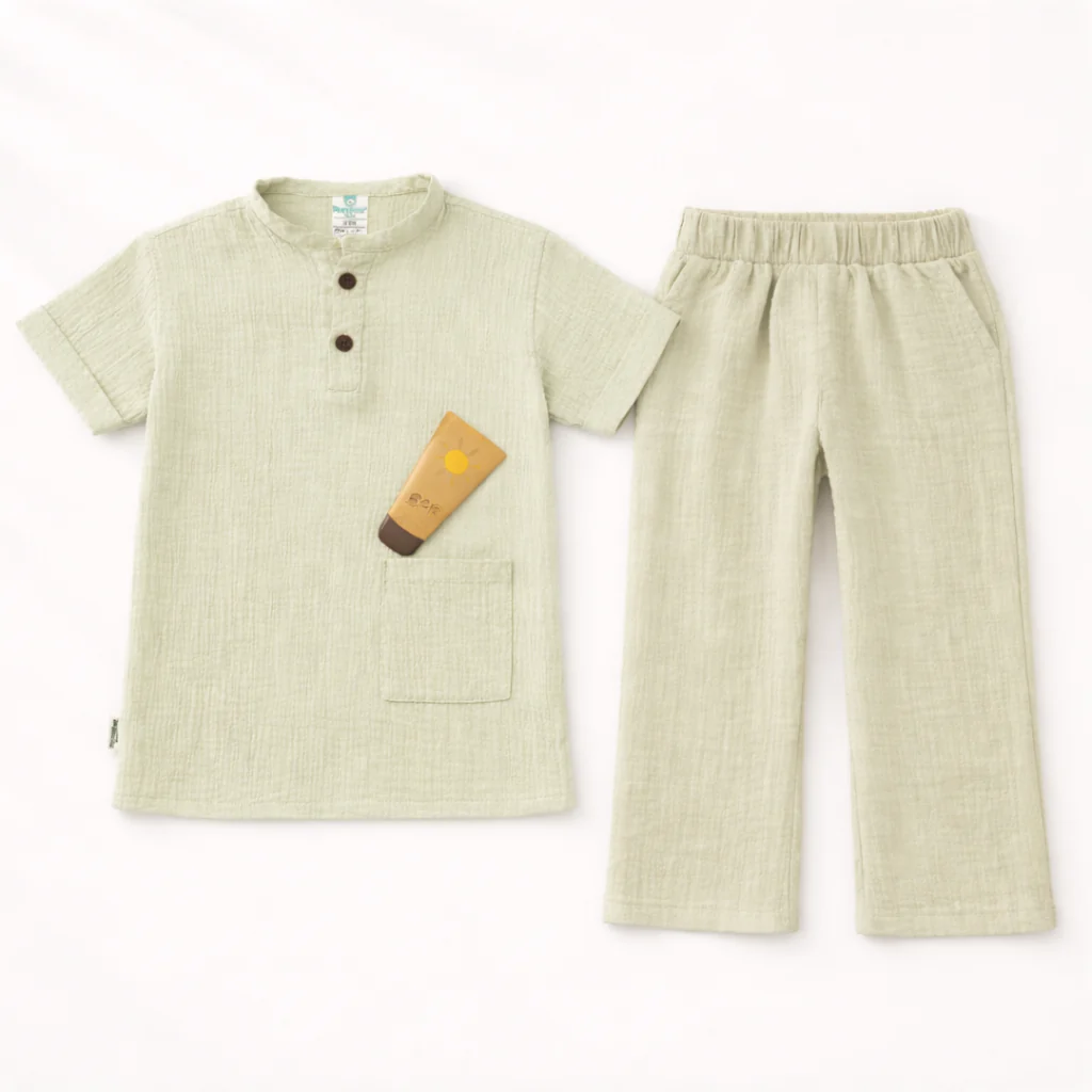 Unisex Crinkle Muslin Nightwear - Earthy Sage