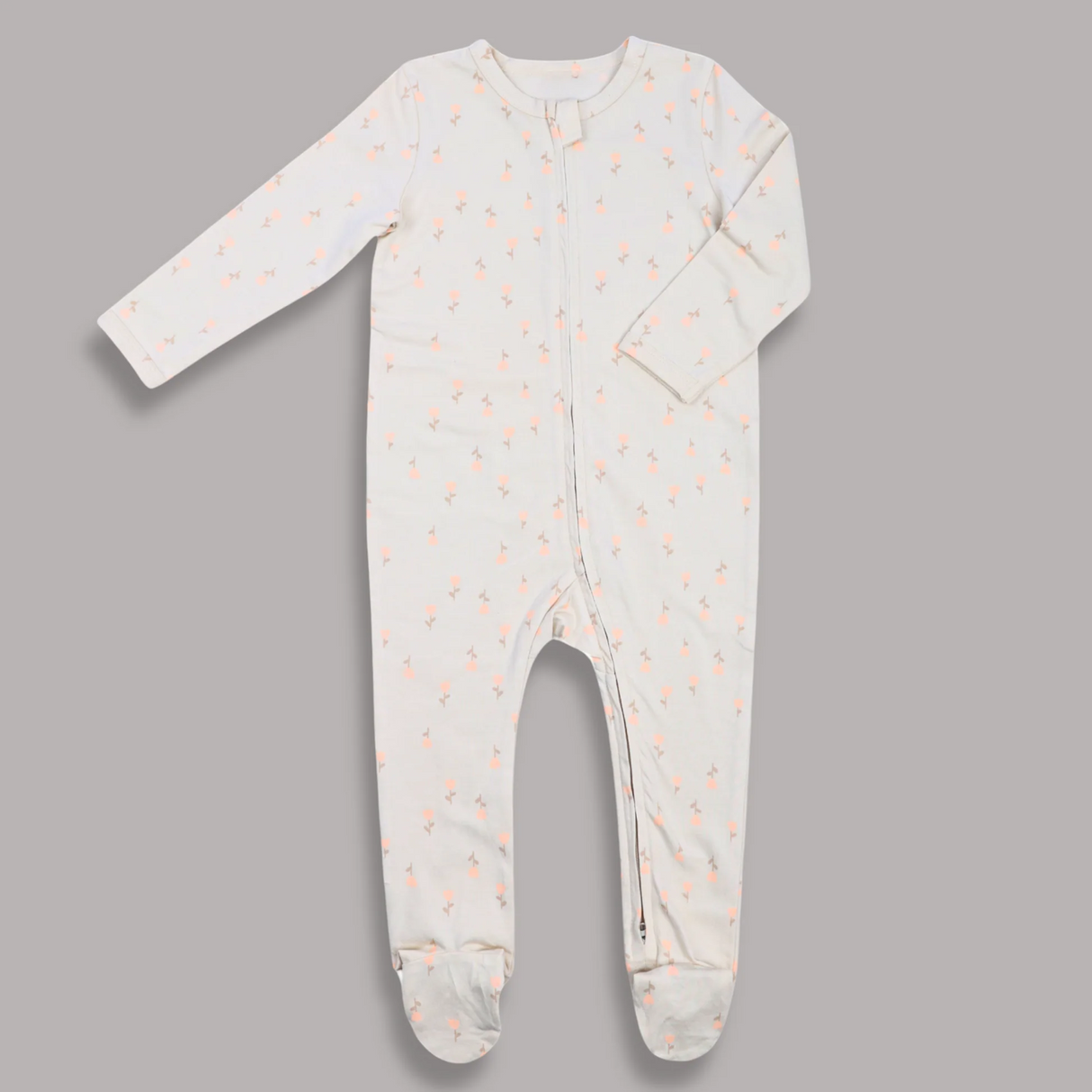 Organic Summer Romper – Floral Ivory