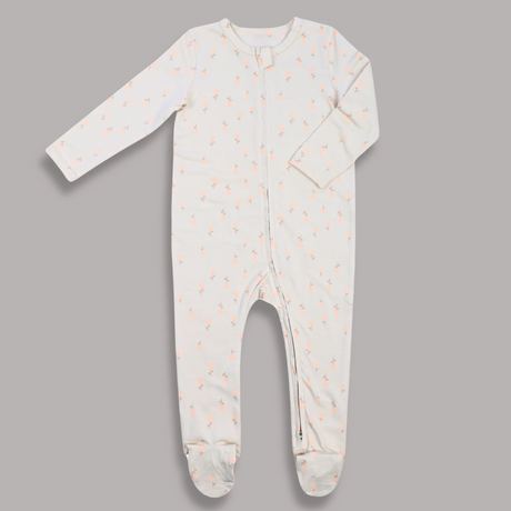 Organic Summer Romper – Floral Ivory