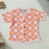 Organic Muslin Unisex Jabla - Peach Gingham