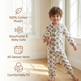 Unisex Bamboo Cotton Night Suit - Playfull