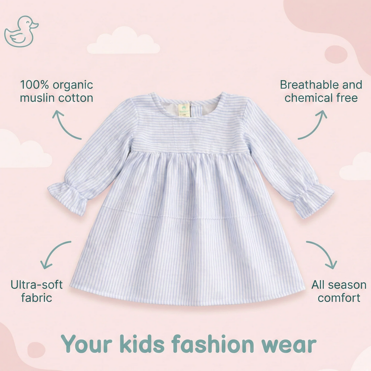 Crinkle Muslin Frill Frock