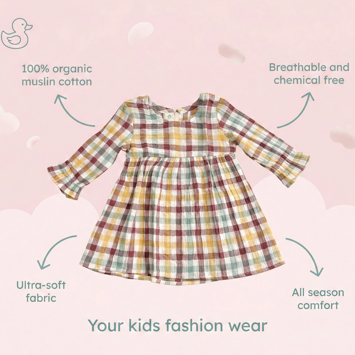 Crinkle Muslin Frill Frock