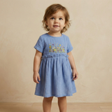Crinkle Muslin Frill Frock - Embroidered