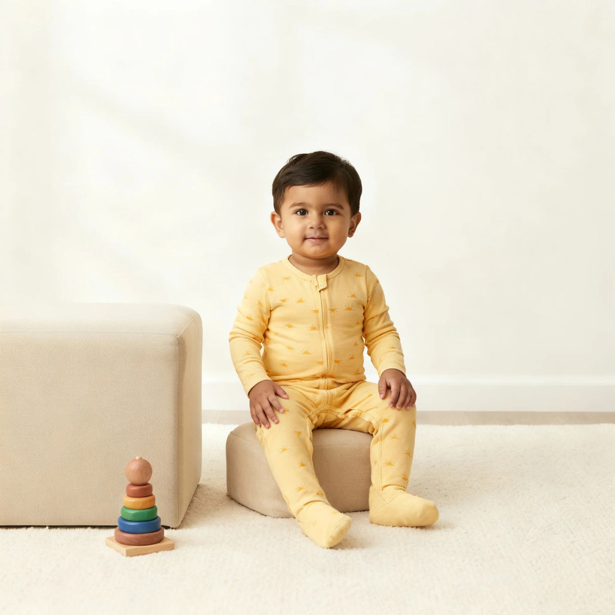 Organic Baby Romper – Sunny Yellow