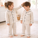 Unisex Crinkle Muslin Night Suit - The Marshmallow