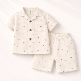 Unisex Crinkle Muslin Nightwear - Cotton Cherry