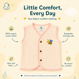 Organic Muslin Unisex Sleeveless Jabla - Peachy Bee