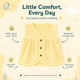 Organic Muslin Frock Jabla- Lemon Drop