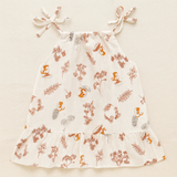 Baby Girl Organic Muslin Knot Frock Jabla - Nature Tales