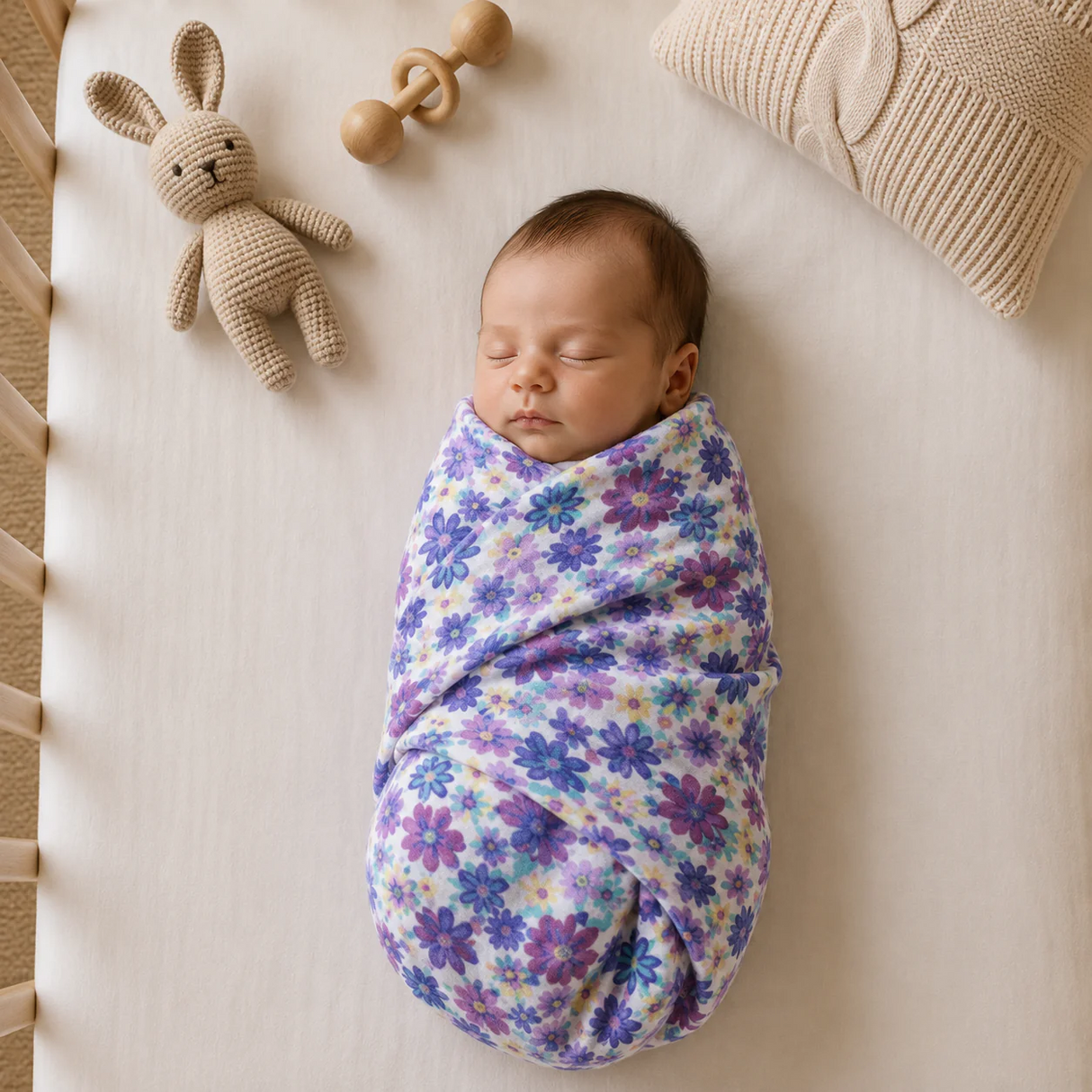Muslin Nap Time Blanket - Blue Flora