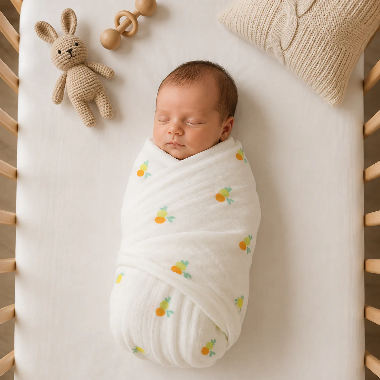 Muslin Nap Time Blanket - Citrus Bloom