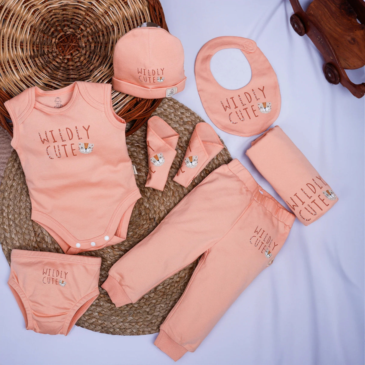 Organic Cotton - Baby Kit (Peach) - 08 Pcs.