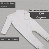 Organic Summer Romper – Floral Ivory