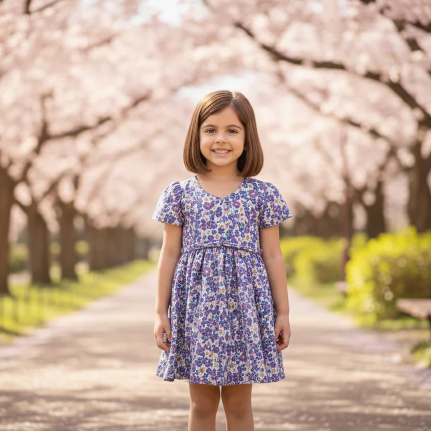 Crinkle Muslin Frill Frock - Floral