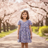 Crinkle Muslin Frill Frock - Floral