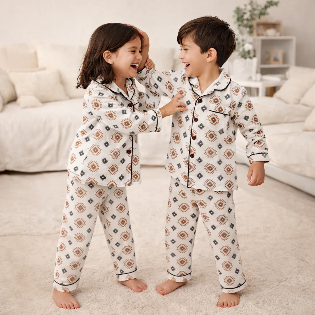 Unisex Bamboo Cotton Night Suit - Playfull