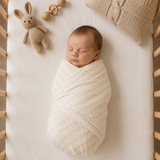 Muslin Nap Time Blankets - Buttercream Stripe