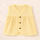 Organic Muslin Frock Jabla- Lemon Drop