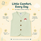 Organic Muslin Unisex Sleeveless Jabla - Mushroom Mist