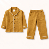 Unisex Crinkle Muslin Night Suit - Golden Glow