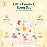 Baby Girl Organic Muslin Knot Frock Jabla - Tinysaurus