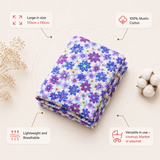 Muslin Nap Time Blanket - Blue Flora
